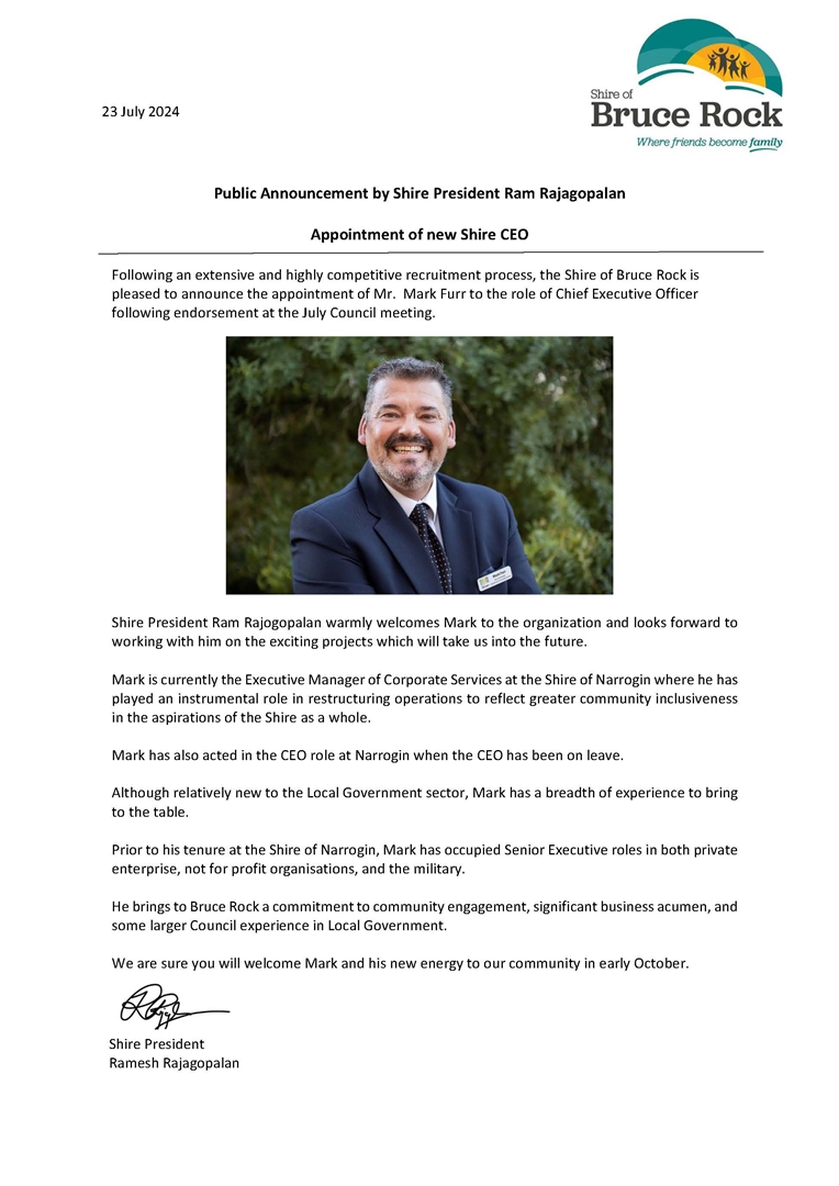 Appointment of New Shire CEO